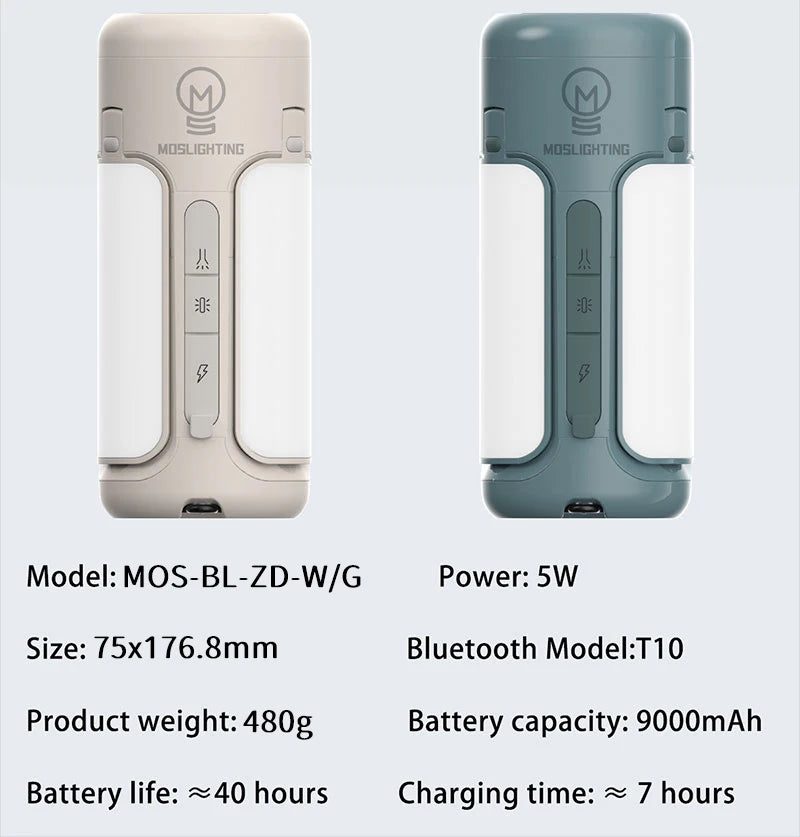 MOSLIGHTING Camping Lantern 9000mAh Bluetooth Speaker