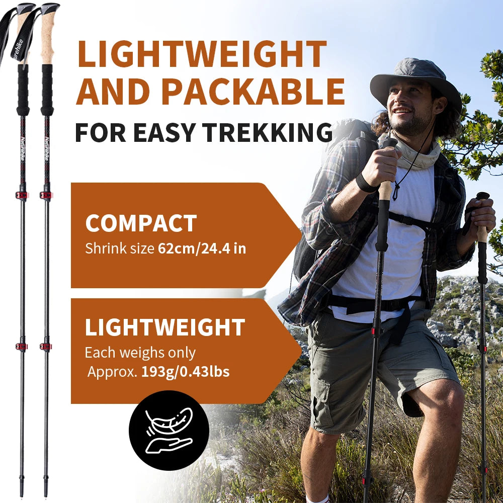 Naturehike Carbon Fiber Telescopic Trekking Poles