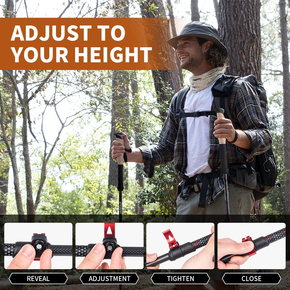 Naturehike Carbon Fiber Telescopic Trekking Poles