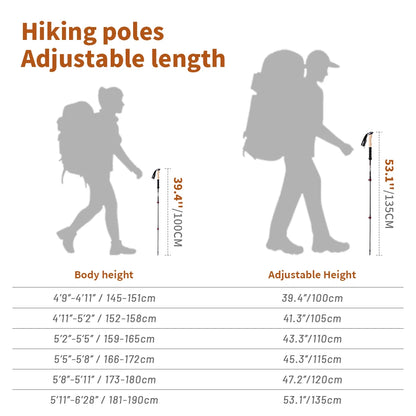 Naturehike Carbon Fiber Telescopic Trekking Poles