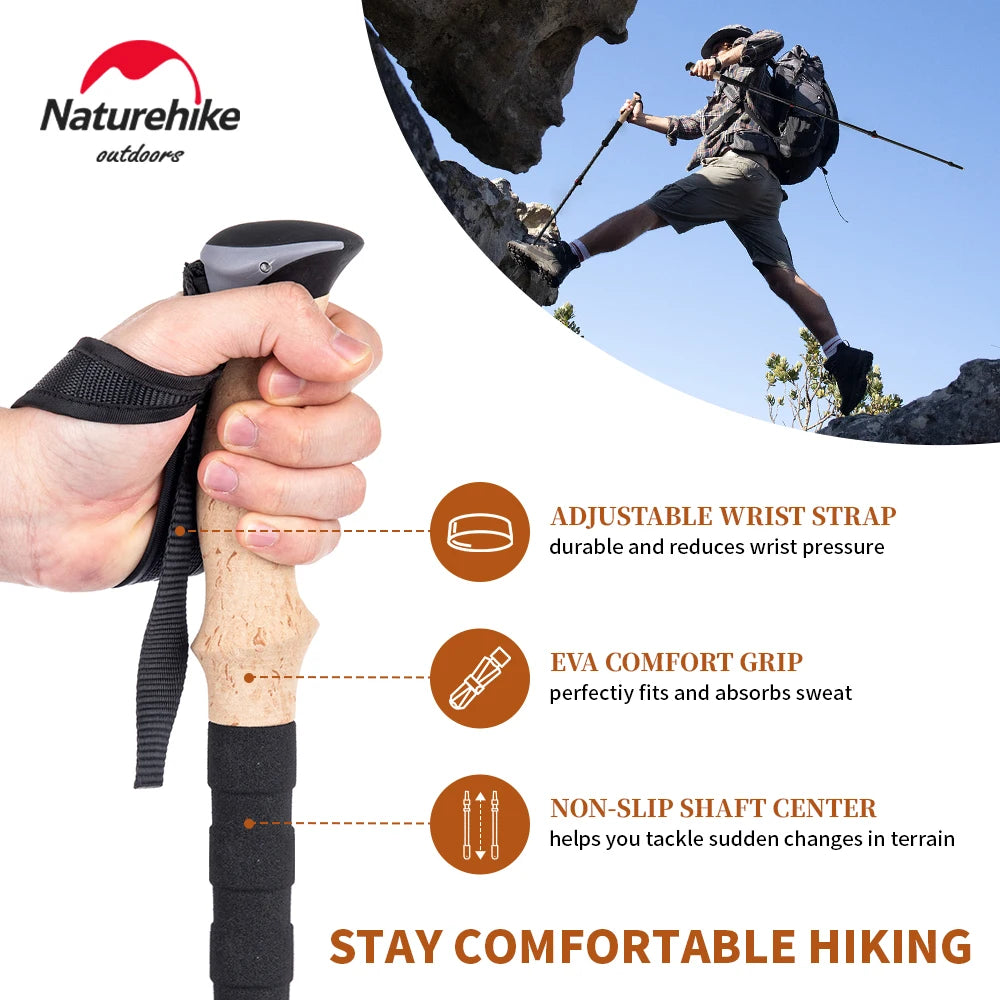 Naturehike Carbon Fiber Telescopic Trekking Poles